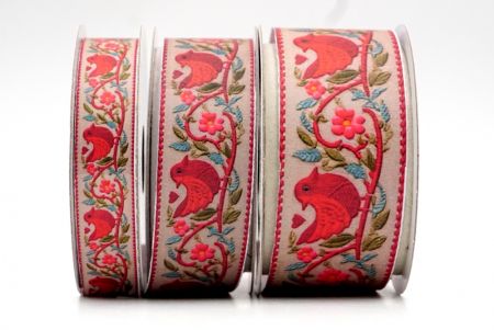 Spring Flower Birds Jacquard Ribbon_AI-KN